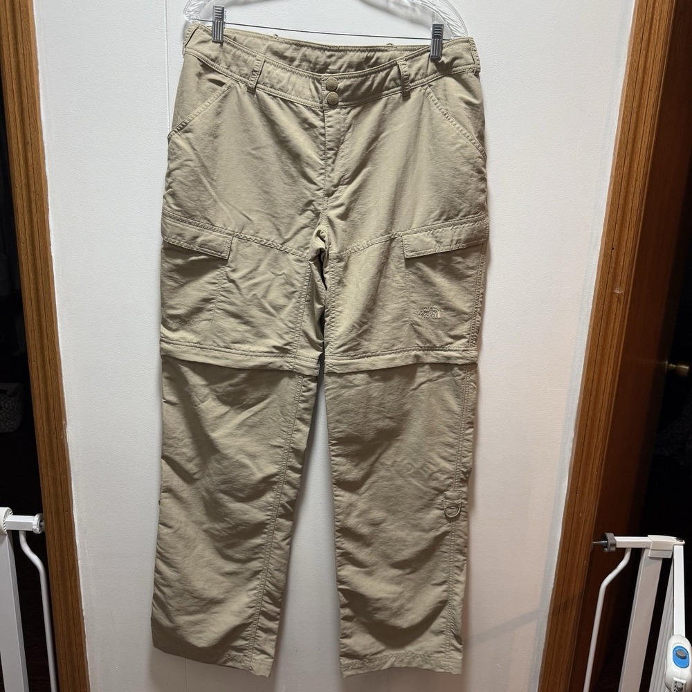 North Face Convertible Pants & Shorts Womens 14 Beige Zip Off Hiking Outdoors
